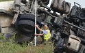 LKW umgestuerzt A 1 Rich Saarbruecken P100